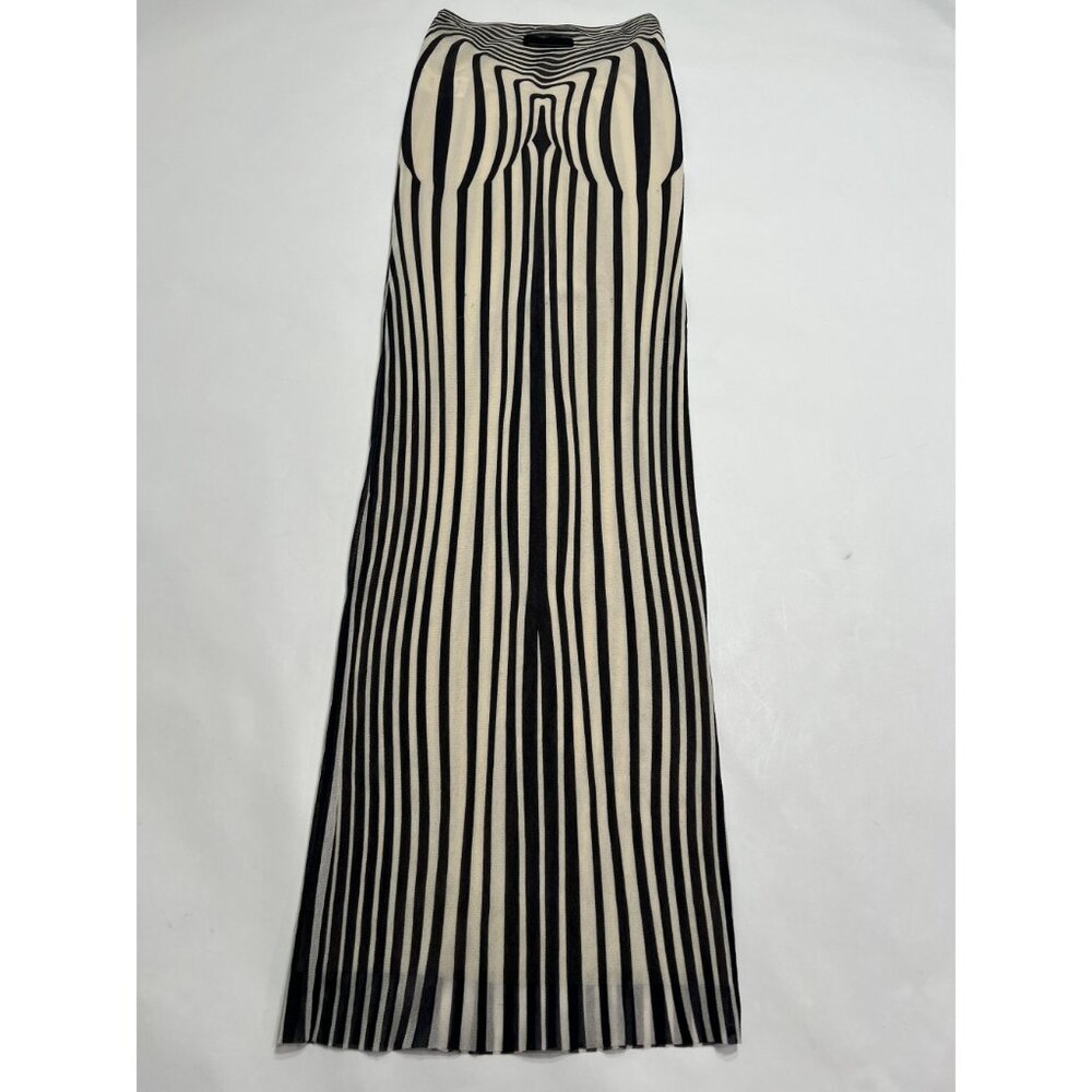 Jean Paul Gaultier Body Morphing Maxi Skirt in Ecru Navy - Picture 5 of 6